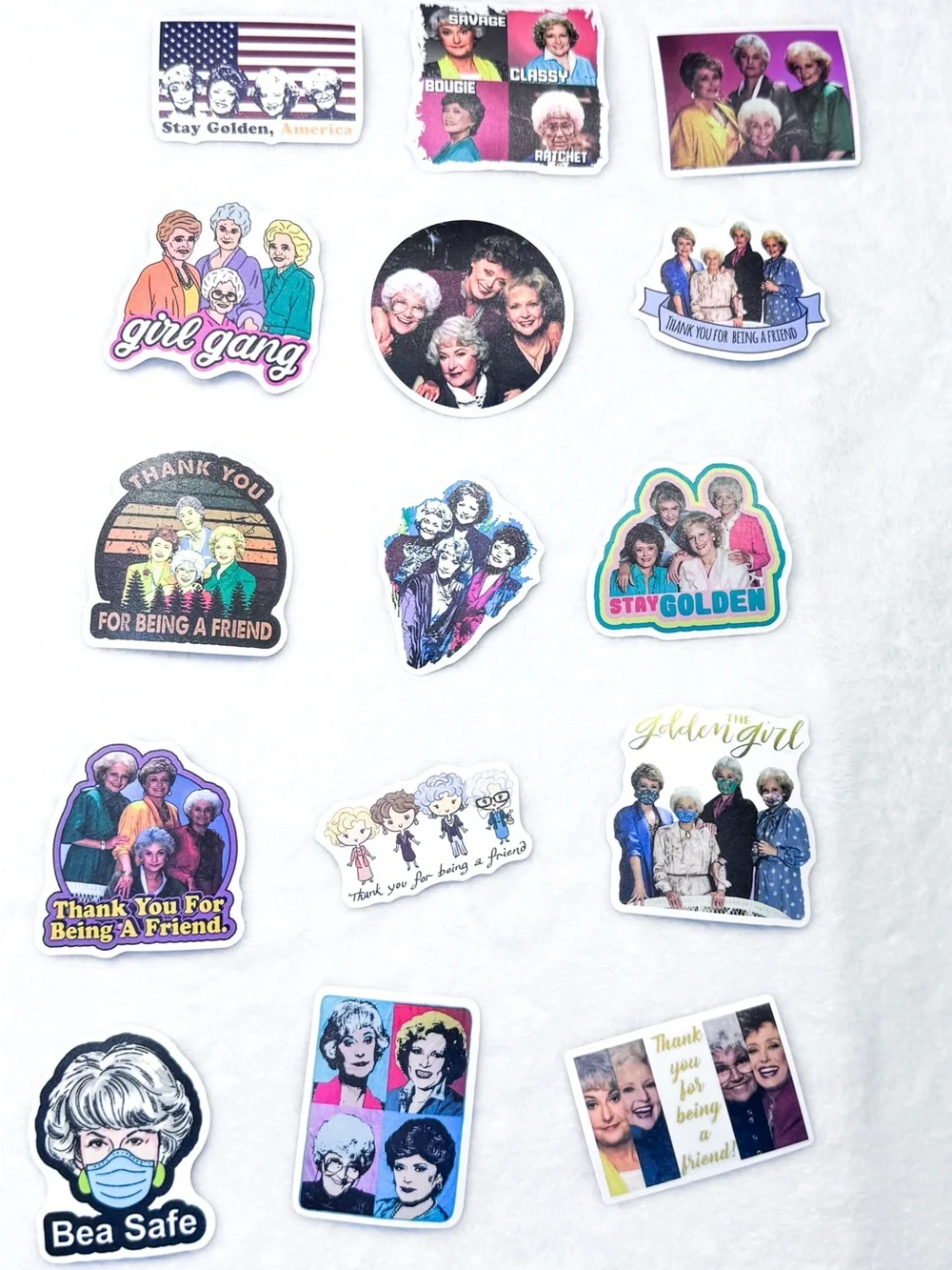 Golden Girls Sticker Lot – 52 Assorted Stickers